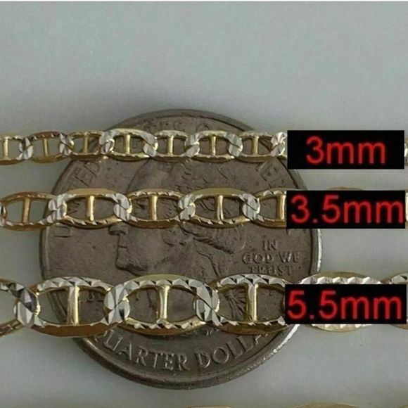 14K Yellow Gold Diamond Cut Gucci Mariner Link 20” - Picture 5 of 5